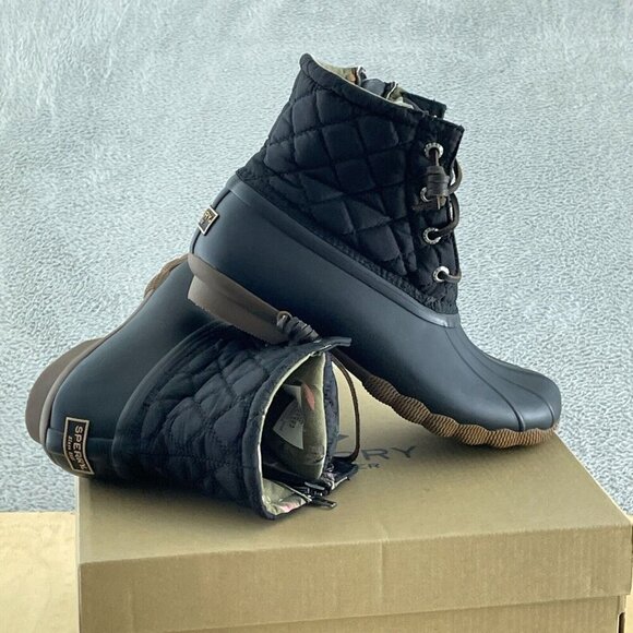 Sperry Women's Saltwater Boots, Black, 5.5 NWB S089 - Picture 1 of 8